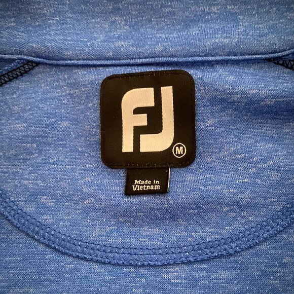 Men's FootJoy Quarter Zip Long-sleeved Golf Shirt - Blue - Size Medium - Picture 8 of 9